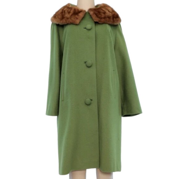 DUMAS VINTAGE PASTEL MINK/WOOL COAT - Picture 1 of 4